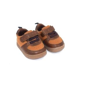 Carters "Everystep Kyle" Kids Tan‎ Brown Hook and Loop Sneakers Shoes Size 2M